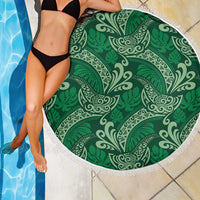 Forest Green Monstera Beach Blanket Polynesian Tribal Pattern LT01 - Polynesian Pride