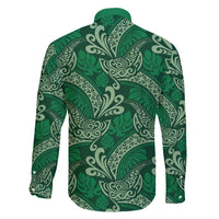 Forest Green Monstera Family Matching Summer Maxi Dress and Hawaiian Shirt Polynesian Tribal Pattern - Polynesian Pride