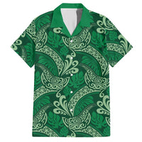 Forest Green Monstera Hawaiian Shirt Polynesian Tribal Pattern LT01 Green - Polynesian Pride