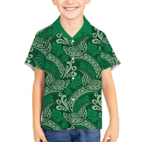 Forest Green Monstera Hawaiian Shirt Polynesian Tribal Pattern LT01 - Polynesian Pride