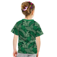 Forest Green Monstera Kid T Shirt Polynesian Tribal Pattern LT01 - Polynesian Pride