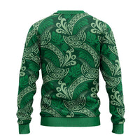 Forest Green Monstera Ugly Christmas Sweater Polynesian Tribal Pattern LT01 - Polynesian Pride