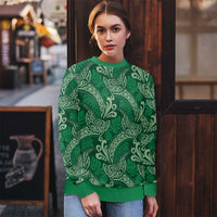 Forest Green Monstera Ugly Christmas Sweater Polynesian Tribal Pattern LT01 - Polynesian Pride
