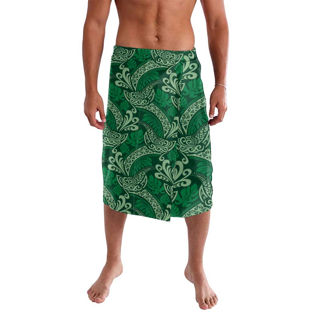 Forest Green Monstera Lavalava Polynesian Tribal Pattern LT01 Green - Polynesian Pride