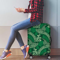 Forest Green Monstera Luggage Cover Polynesian Tribal Pattern LT01 - Polynesian Pride