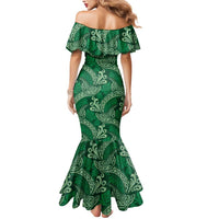Forest Green Monstera Mermaid Dress Polynesian Tribal Pattern LT01 - Polynesian Pride