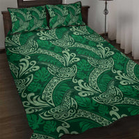 Forest Green Monstera Quilt Bed Set Polynesian Tribal Pattern LT01 Green - Polynesian Pride