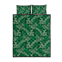 Forest Green Monstera Quilt Bed Set Polynesian Tribal Pattern LT01 - Polynesian Pride