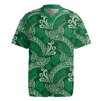 Forest Green Monstera Rugby Jersey Polynesian Tribal Pattern LT01 Green - Polynesian Pride