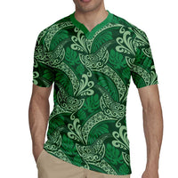 Forest Green Monstera Rugby Jersey Polynesian Tribal Pattern LT01 - Polynesian Pride
