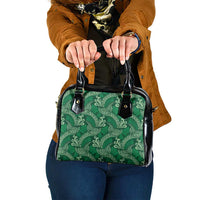 Forest Green Monstera Shoulder Handbag Polynesian Tribal Pattern LT01 One Size Green - Polynesian Pride