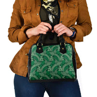 Forest Green Monstera Shoulder Handbag Polynesian Tribal Pattern LT01 - Polynesian Pride