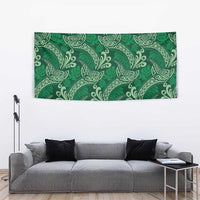 Forest Green Monstera Tapestry Polynesian Tribal Pattern LT01 - Polynesian Pride