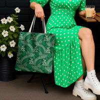 Forest Green Monstera Tote Bag Polynesian Tribal Pattern LT01 - Polynesian Pride