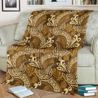 Brown Gold Monstera Blanket Polynesian Tribal Pattern LT01 - Polynesian Pride