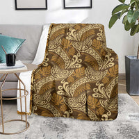 Brown Gold Monstera Blanket Polynesian Tribal Pattern LT01 - Polynesian Pride