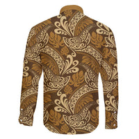 Brown Gold Monstera Family Matching Tank Maxi Dress and Hawaiian Shirt Polynesian Tribal Pattern LT01 - Polynesian Pride