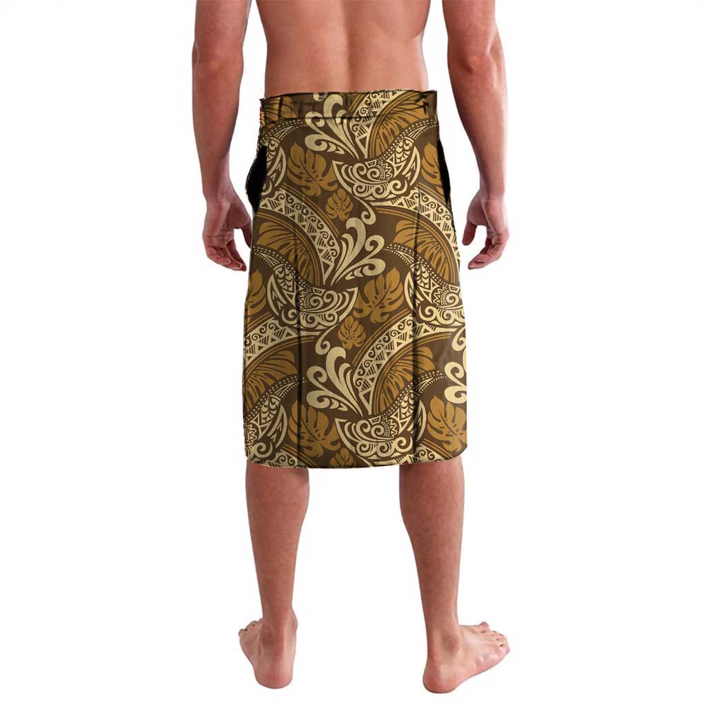 Brown Gold Monstera Lavalava Polynesian Tribal Pattern LT01 - Polynesian Pride