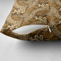 Brown Gold Monstera Pillow Cover Polynesian Tribal Pattern LT01 - Polynesian Pride