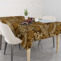 Brown Gold Monstera Tablecloth Polynesian Tribal Pattern LT01 - Polynesian Pride