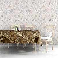 Brown Gold Monstera Tablecloth Polynesian Tribal Pattern LT01 - Polynesian Pride
