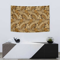 Brown Gold Monstera Tapestry Polynesian Tribal Pattern LT01 - Polynesian Pride