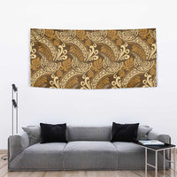 Brown Gold Monstera Tapestry Polynesian Tribal Pattern LT01 - Polynesian Pride
