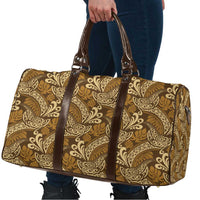 Brown Gold Monstera Travel Bag Polynesian Tribal Pattern LT01 - Polynesian Pride