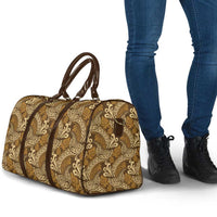 Brown Gold Monstera Travel Bag Polynesian Tribal Pattern LT01 - Polynesian Pride