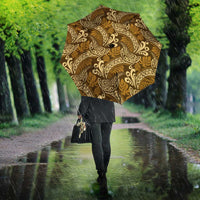 Brown Gold Monstera Umbrella Polynesian Tribal Pattern LT01 - Polynesian Pride