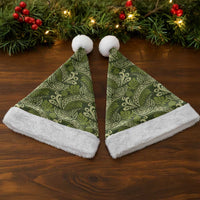 Olive Green Monstera Christmas Santa Hat Polynesian Tribal Pattern LT01 - Polynesian Pride