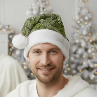 Olive Green Monstera Christmas Santa Hat Polynesian Tribal Pattern LT01 - Polynesian Pride