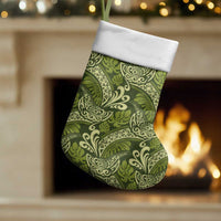 Olive Green Monstera Christmas Stocking Polynesian Tribal Pattern LT01 Set of 2 Green - Polynesian Pride