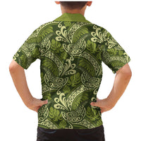 Olive Green Monstera Family Matching Mermaid Dress and Hawaiian Shirt Polynesian Tribal Pattern LT01 - Polynesian Pride