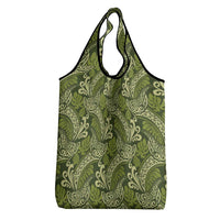 Olive Green Monstera Grocery Bag Polynesian Tribal Pattern LT01 - Polynesian Pride