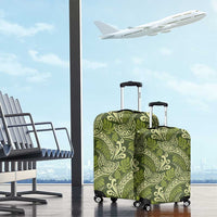 Olive Green Monstera Luggage Cover Polynesian Tribal Pattern LT01 - Polynesian Pride
