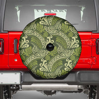 Olive Green Monstera Spare Tire Cover Polynesian Tribal Pattern LT01 - Polynesian Pride