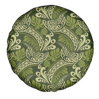 Olive Green Monstera Spare Tire Cover Polynesian Tribal Pattern LT01 - Polynesian Pride