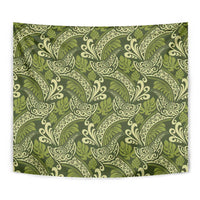 Olive Green Monstera Tapestry Polynesian Tribal Pattern LT01 - Polynesian Pride