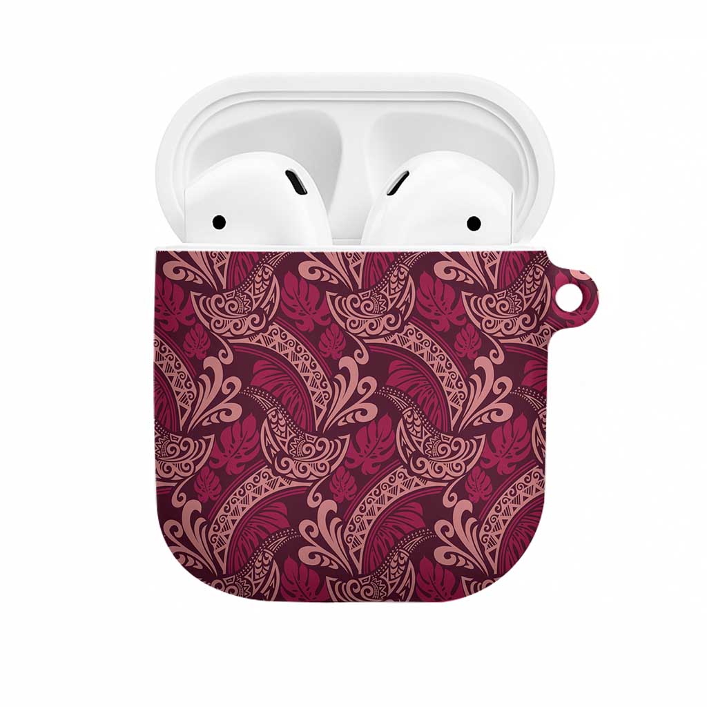 Sweet Pink Monstera AirPods Case Polynesian Tribal Pattern LT01 Pink - Polynesian Pride