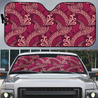 Sweet Pink Monstera Auto Sun Shade Polynesian Tribal Pattern LT01 Pink - Polynesian Pride