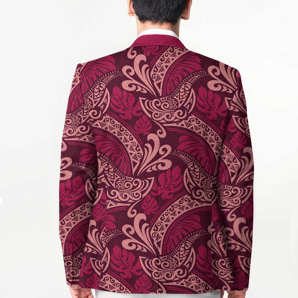 Sweet Pink Monstera Blazer Polynesian Tribal Pattern LT01 - Polynesian Pride