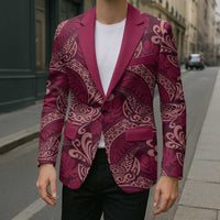 Sweet Pink Monstera Blazer Polynesian Tribal Pattern LT01 - Polynesian Pride