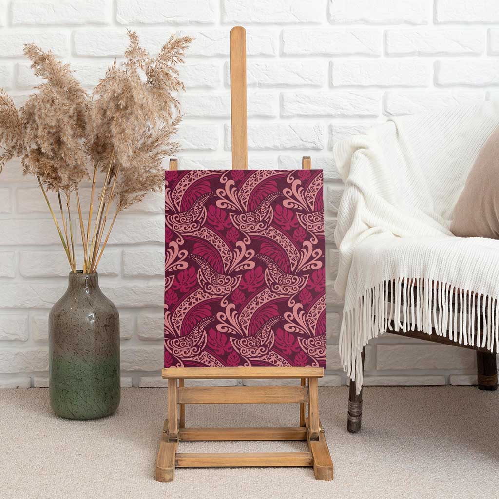 Sweet Pink Monstera Canvas Wall Art Polynesian Tribal Pattern - Polynesian Pride