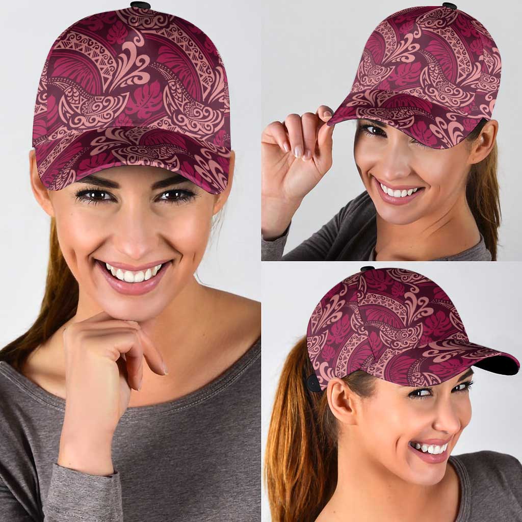Sweet Pink Monstera Classic Cap Polynesian Tribal Pattern LT01 - Polynesian Pride