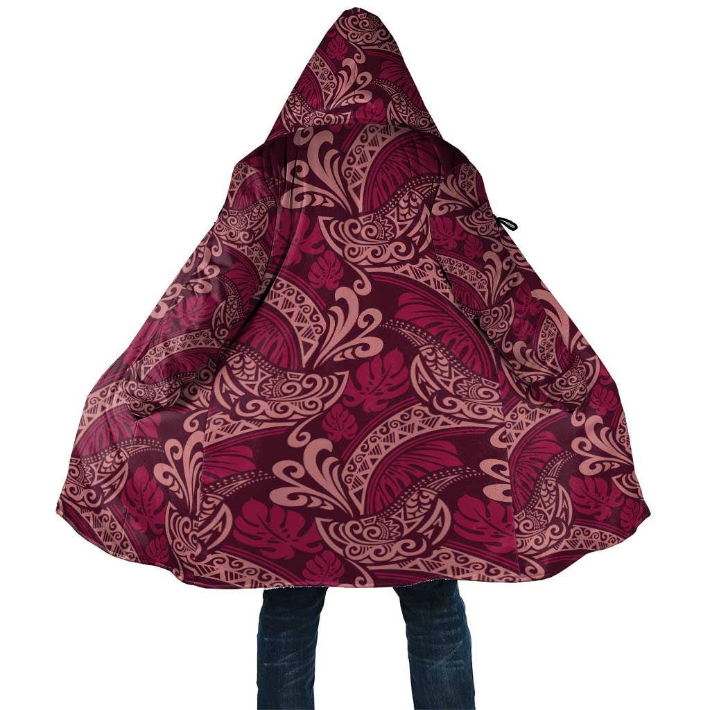 Sweet Pink Monstera Cloak Polynesian Tribal Pattern LT01 Unisex Pink - Polynesian Pride
