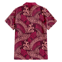 Sweet Pink Monstera Family Matching Short Sleeve Bodycon Dress and Hawaiian Shirt Polynesian Tribal Pattern LT01 - Polynesian Pride