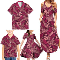 Sweet Pink Monstera Family Matching Summer Maxi Dress and Hawaiian Shirt Polynesian Tribal Pattern LT01 - Polynesian Pride