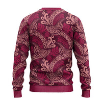 Sweet Pink Monstera Ugly Christmas Sweater Polynesian Tribal Pattern LT01 - Polynesian Pride