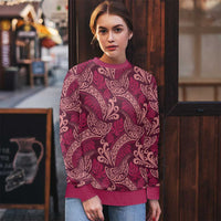 Sweet Pink Monstera Ugly Christmas Sweater Polynesian Tribal Pattern LT01 - Polynesian Pride